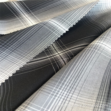Gradient Rayon Yarn Dyed Plaid Woven Fabric